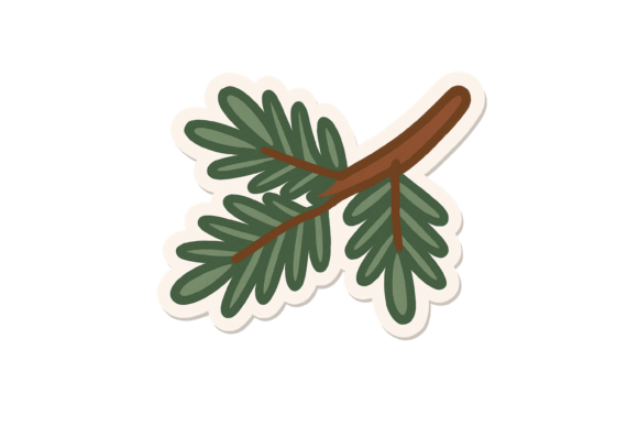 Download Pine Branch Winter Greenery Sticker - Premium Bundle