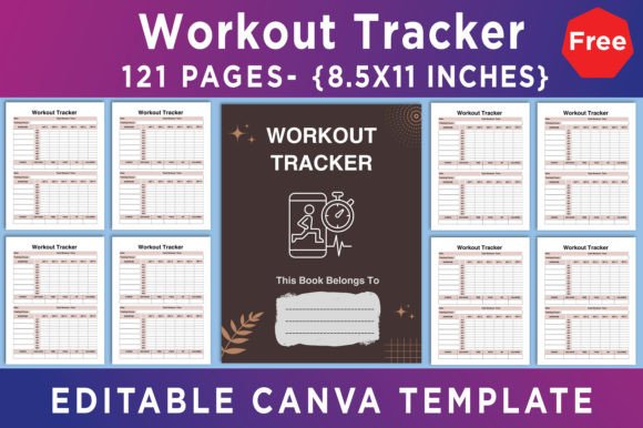 Download Workout Tracker Canva Template, - Premium Bundle