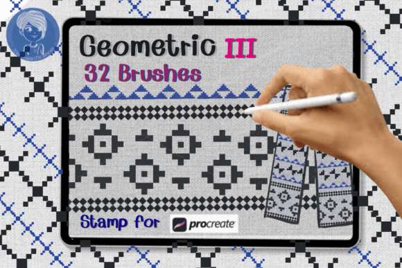 Download Geometric III Brush Stamp Procreate - Stamp procreate Collection
