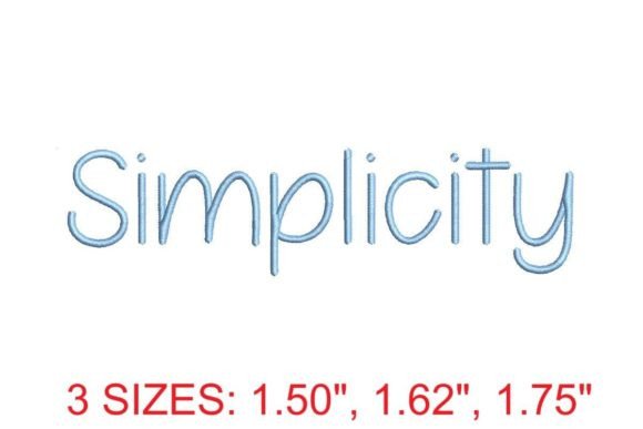 Download Simplicity Embroidery Font - Simplicity Collection