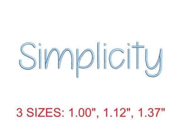 Download Simplicity Embroidery Font - Simplicity Collection