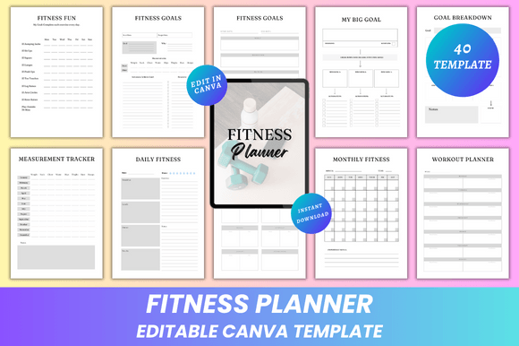 Download Fitness Planner Canva KDP Interior - Premium Resources