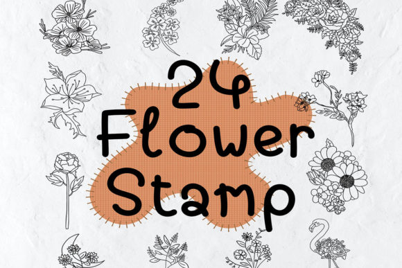 Download 24 Flower Stamp Procreate Stamps Doodle - Stamp procreate Collection