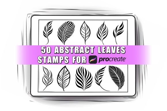 Download 50 Abstract Leaves Procreate Stamps - Leaves procreate stamps Collection