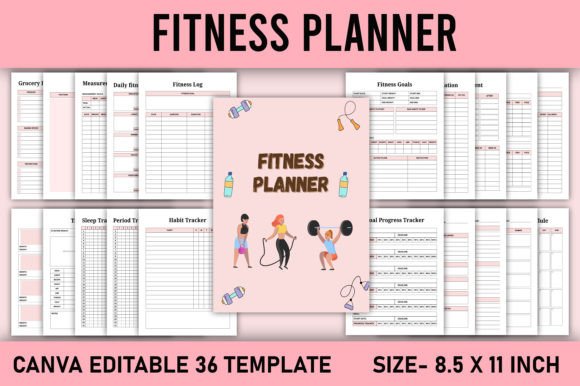 Download Fitness Planner Canva Template KDP - Premium Resources
