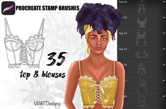 Download Fashion Tops&amp;blouses Stamp Procreate - Stamp procreate Collection