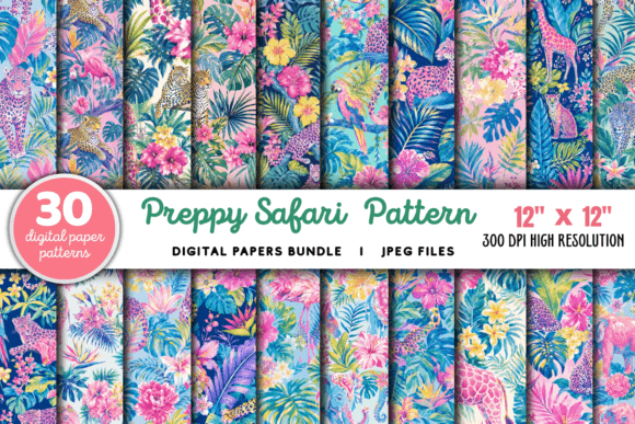 Download Preppy Safari Pattern Bundle - Safari pattern Collection