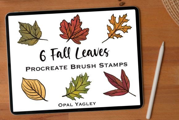 Download 6 Fall Leaves Procreate Stamps - Leaves procreate stamps Collection