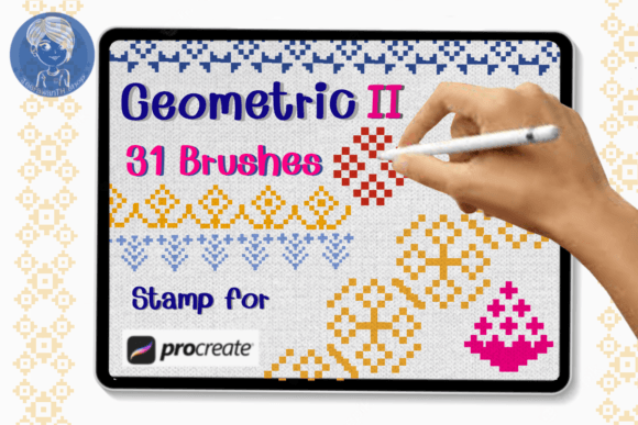 Download Geometric II Brush Stamp Procreate - Stamp procreate Collection