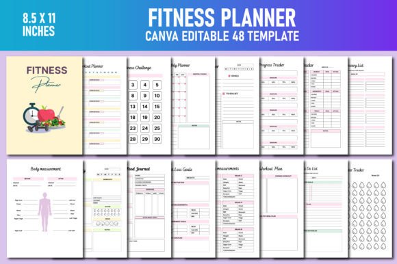 Download Fitness Planner Canva KDP - Premium Resources