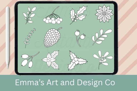Download 12 Christmas Foliage Procreate Brushes - Premium Bundle
