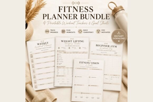 Download Beginner Fitness Planner Bundle - Fitness planner Collection