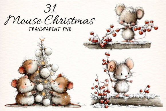 Download Whimsical Mouse Christmas Clipart - Christmas clipart Collection