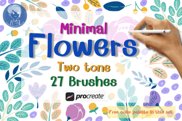 Download Minimal Flowers Brush Stamp Procreate - Stamp procreate Collection