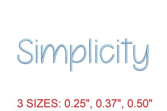 Download Simplicity Embroidery Font - Simplicity Collection