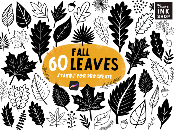 Download Autumn Fall Leaves Procreate Stamps - Leaves procreate stamps Collection