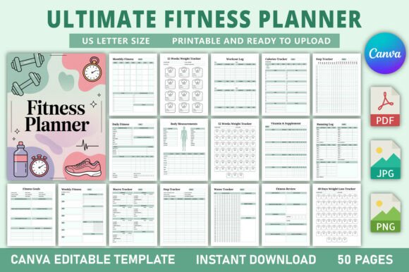 Download Editable Ultimate Fitness Planner - Fitness planner Collection