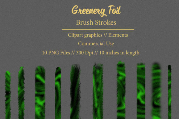 Download Greenery Foil Brush Strokes - Premium Bundle